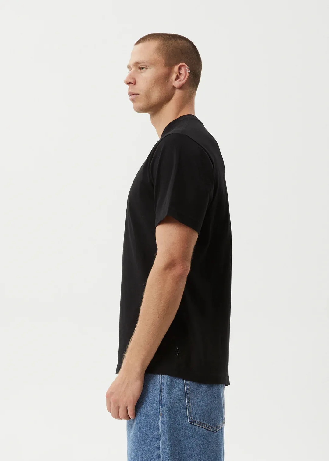 Afends Deep State Heavy Weight Recycled Retro Fit Tee BLACK