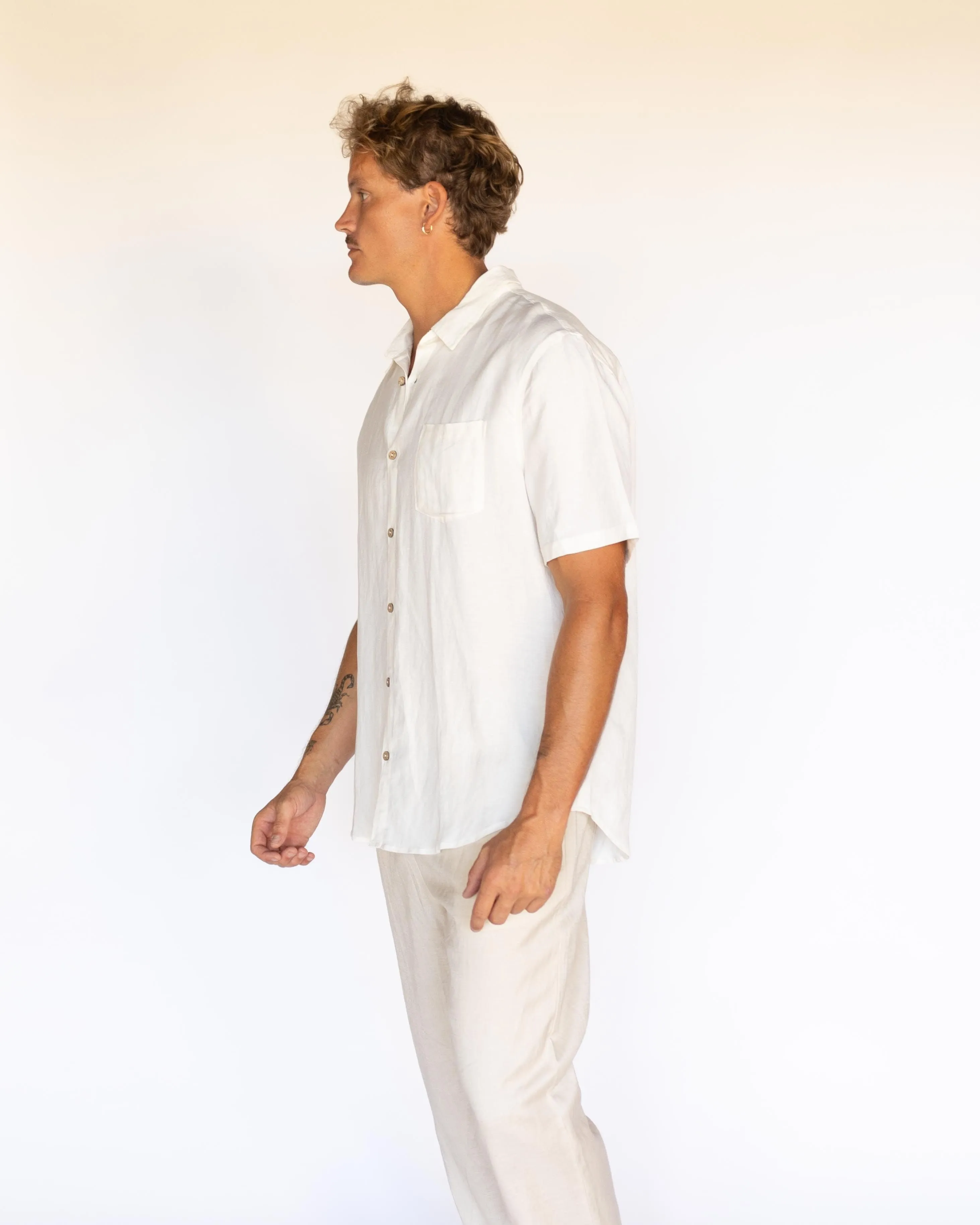 After Hours Linen Shirt - Cream