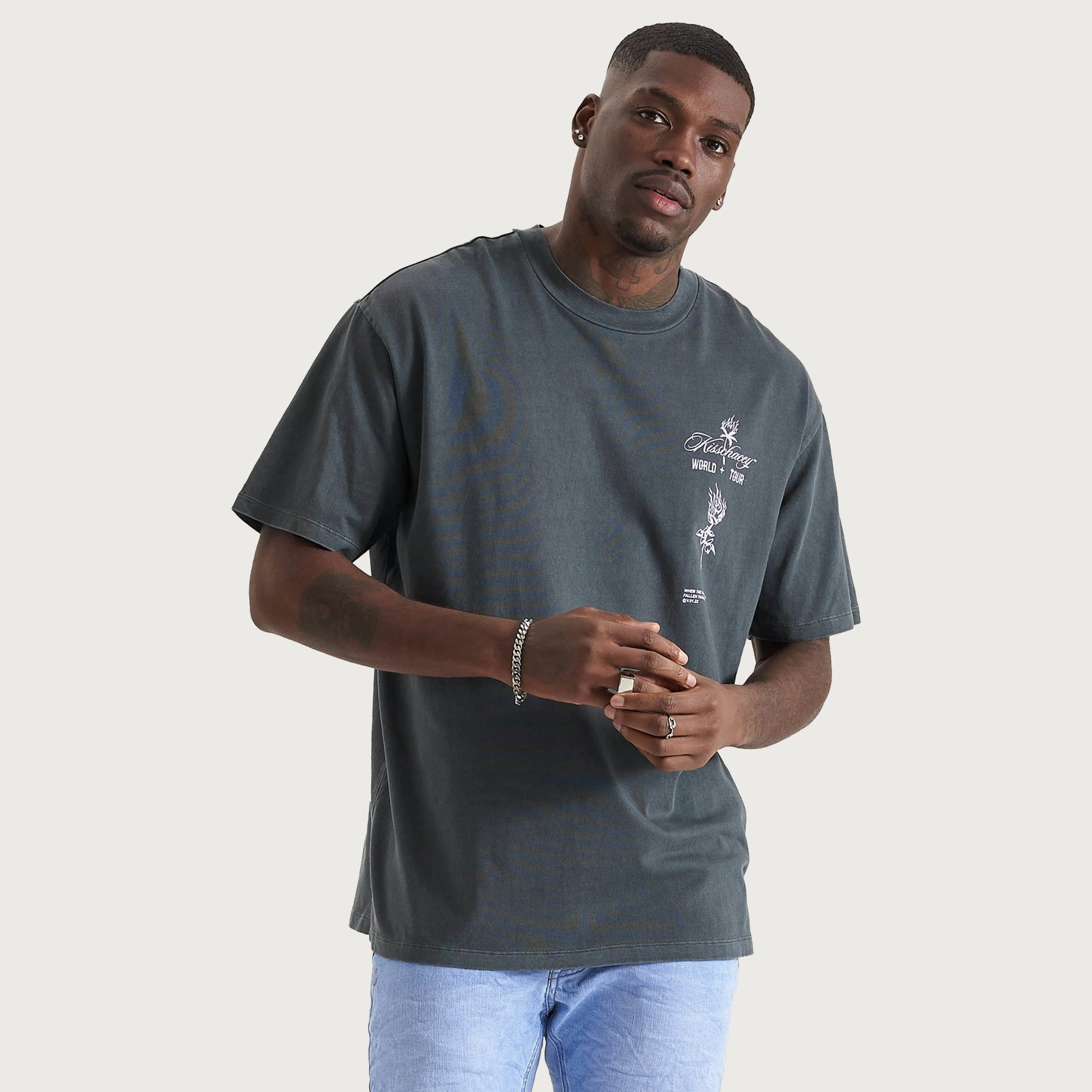 After Life Box Fit T-Shirt Pigment Asphalt