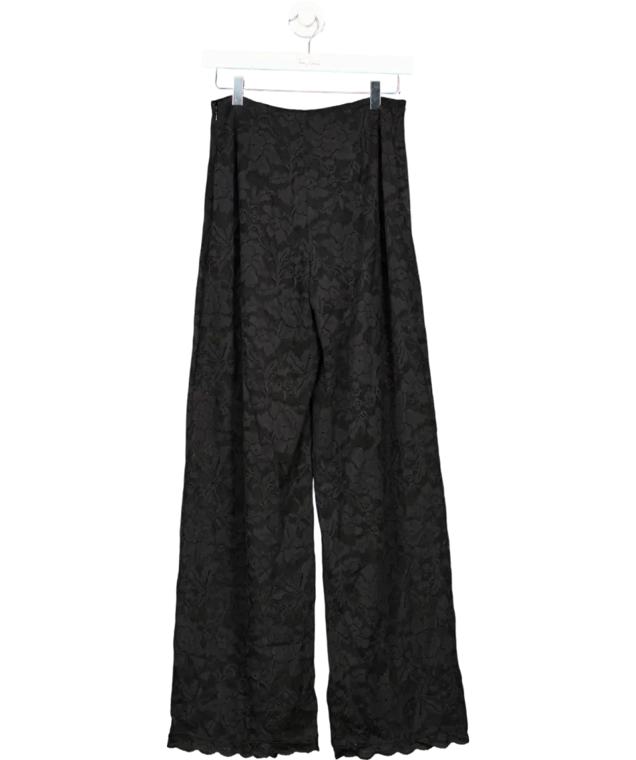 Albaray Black Stretch Lace Trousers With Integrated Shorts UK 10