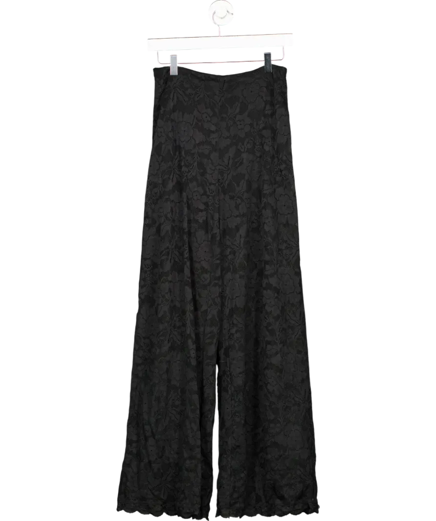 Albaray Black Stretch Lace Trousers With Integrated Shorts UK 10