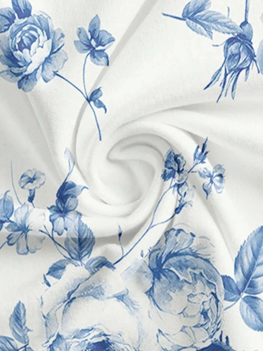 Amara Floral Mini Dress – Spaghetti Straps & Flowy Skirt