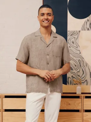 Angelo Relaxed Truffle Linen Shirt