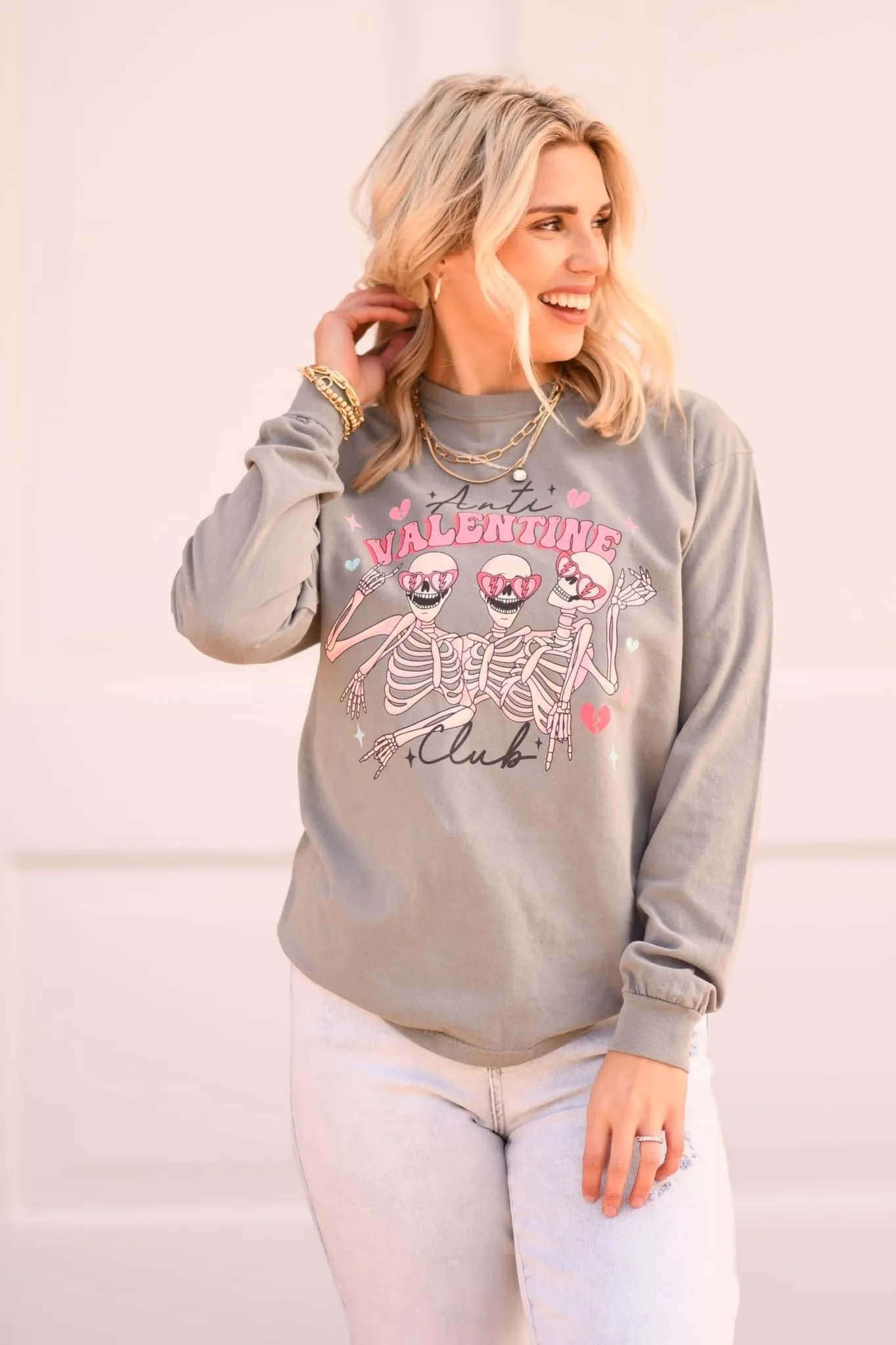 Anti Valentine Club Long Sleeve Comfort Colors Tee