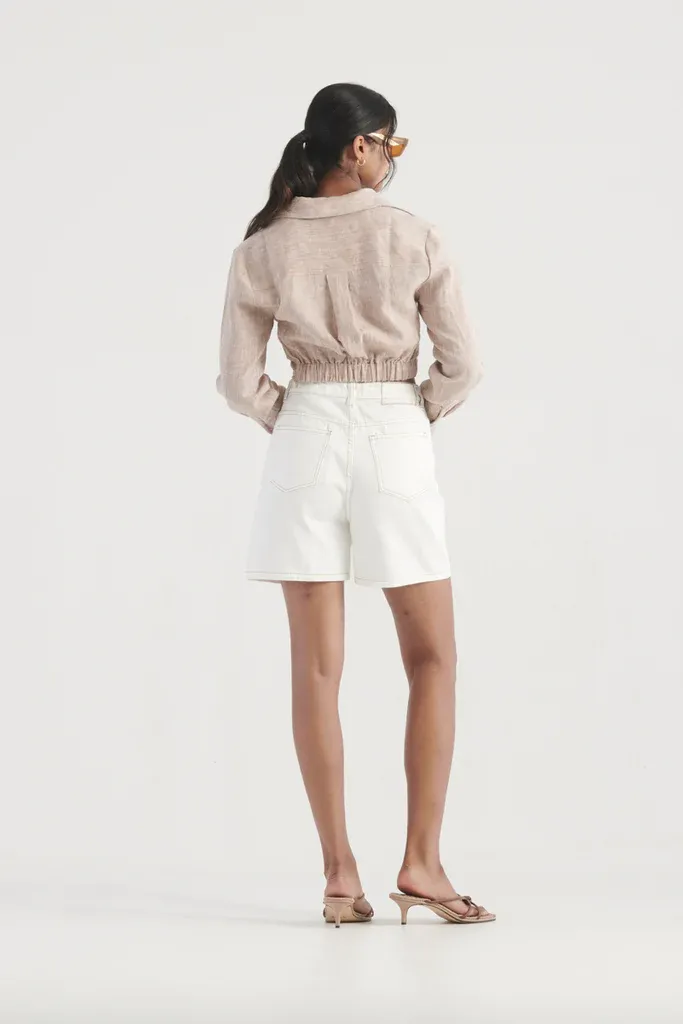 Antonella Top Tan Linen