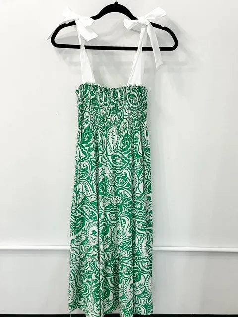 Athena Green Paisley Dress