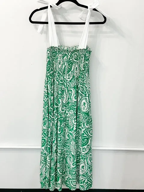 Athena Green Paisley Dress