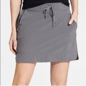 Athleta Midtown Skort Athletic Skirt Lightweight Stretch Shadow Gray 6