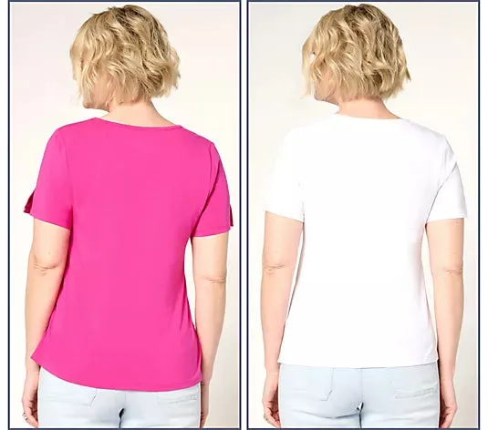 Attitudes by Renee Washed Cotton 2-Pack Tee Set
