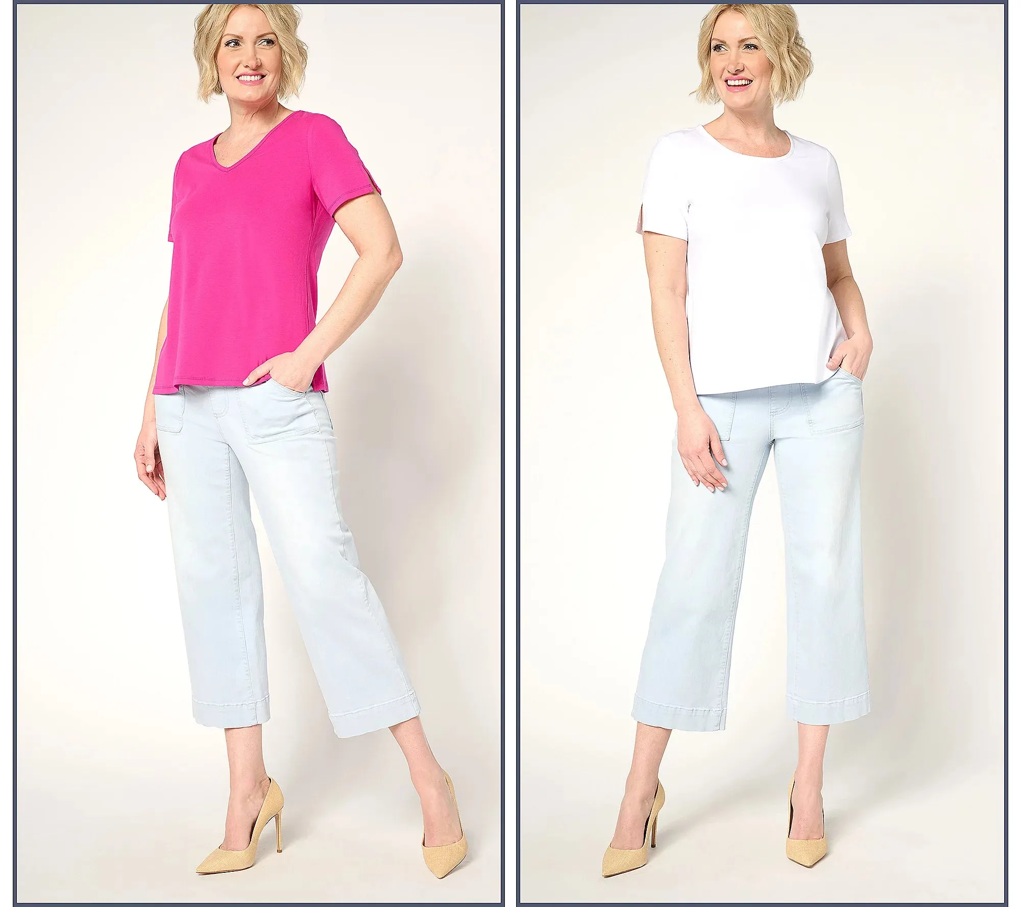 Attitudes by Renee Washed Cotton 2-Pack Tee Set