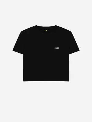 B-Relaxed Crop Organic T-shirt | Black