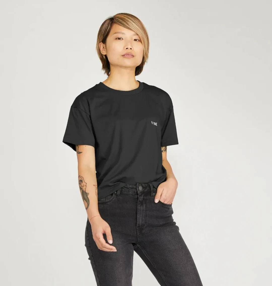 B-Relaxed Crop Organic T-shirt | Black