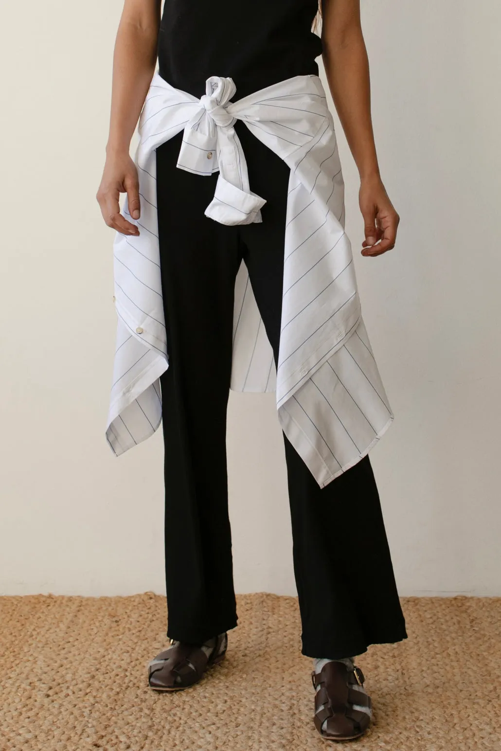 Baby Rib Scallop Pant in Jet