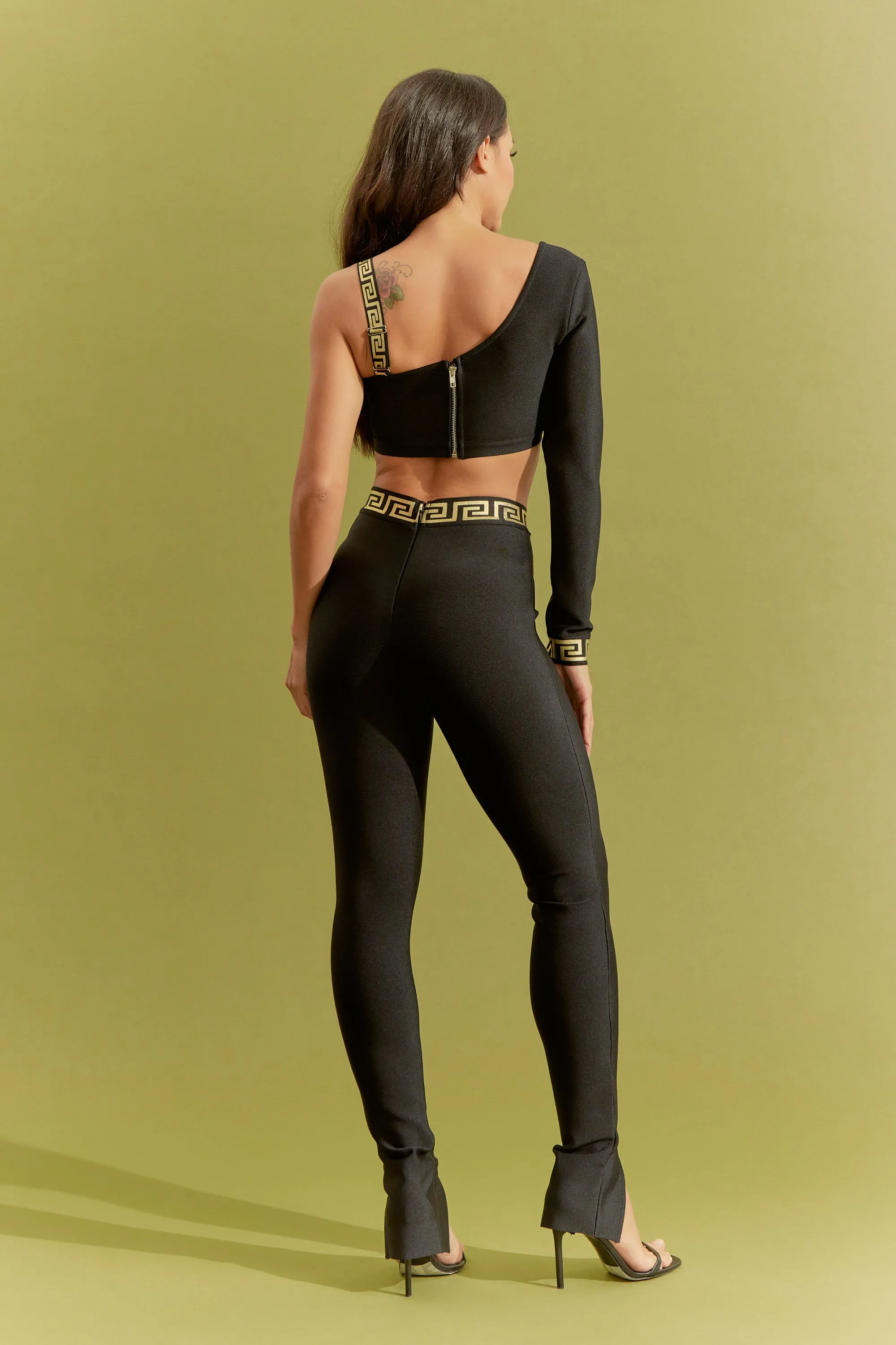 Bandage One Shoulder Bodycon Set