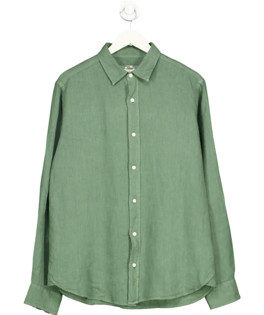 Beaufort & Blake Green Upton Garment Dye 100% Linen Shirt UK M