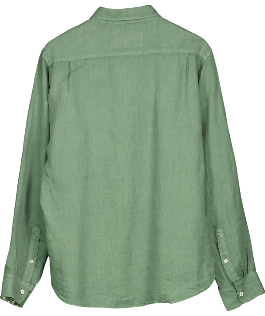 Beaufort & Blake Green Upton Garment Dye 100% Linen Shirt UK M