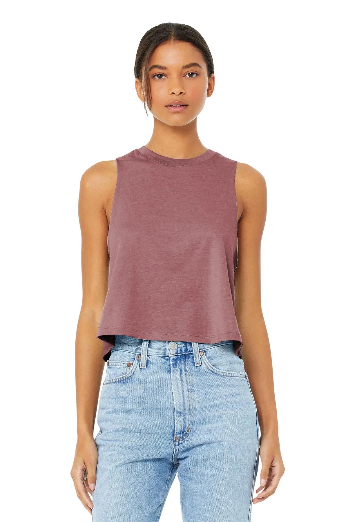 BELLA CANVAS  Women's Racerback Cropped Tank. BC6682 Heather Mauve