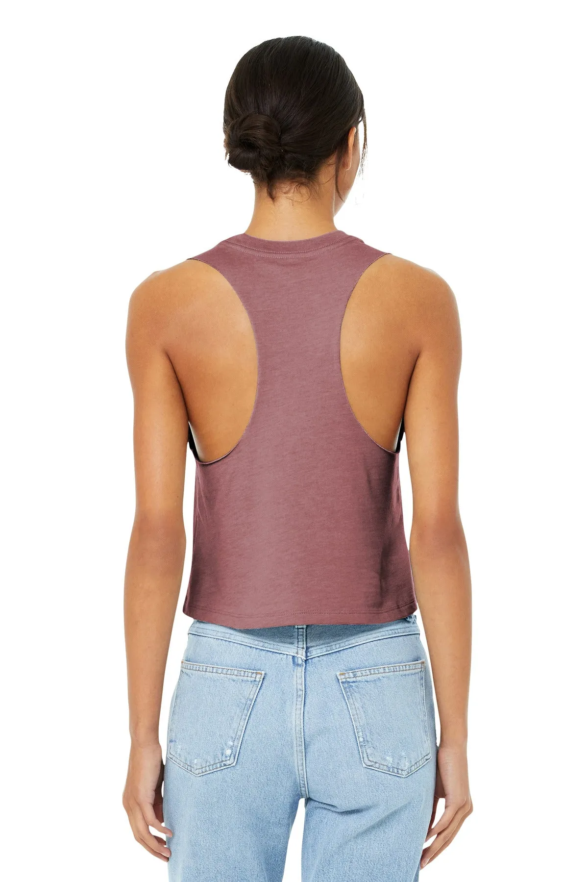 BELLA CANVAS  Women's Racerback Cropped Tank. BC6682 Heather Mauve