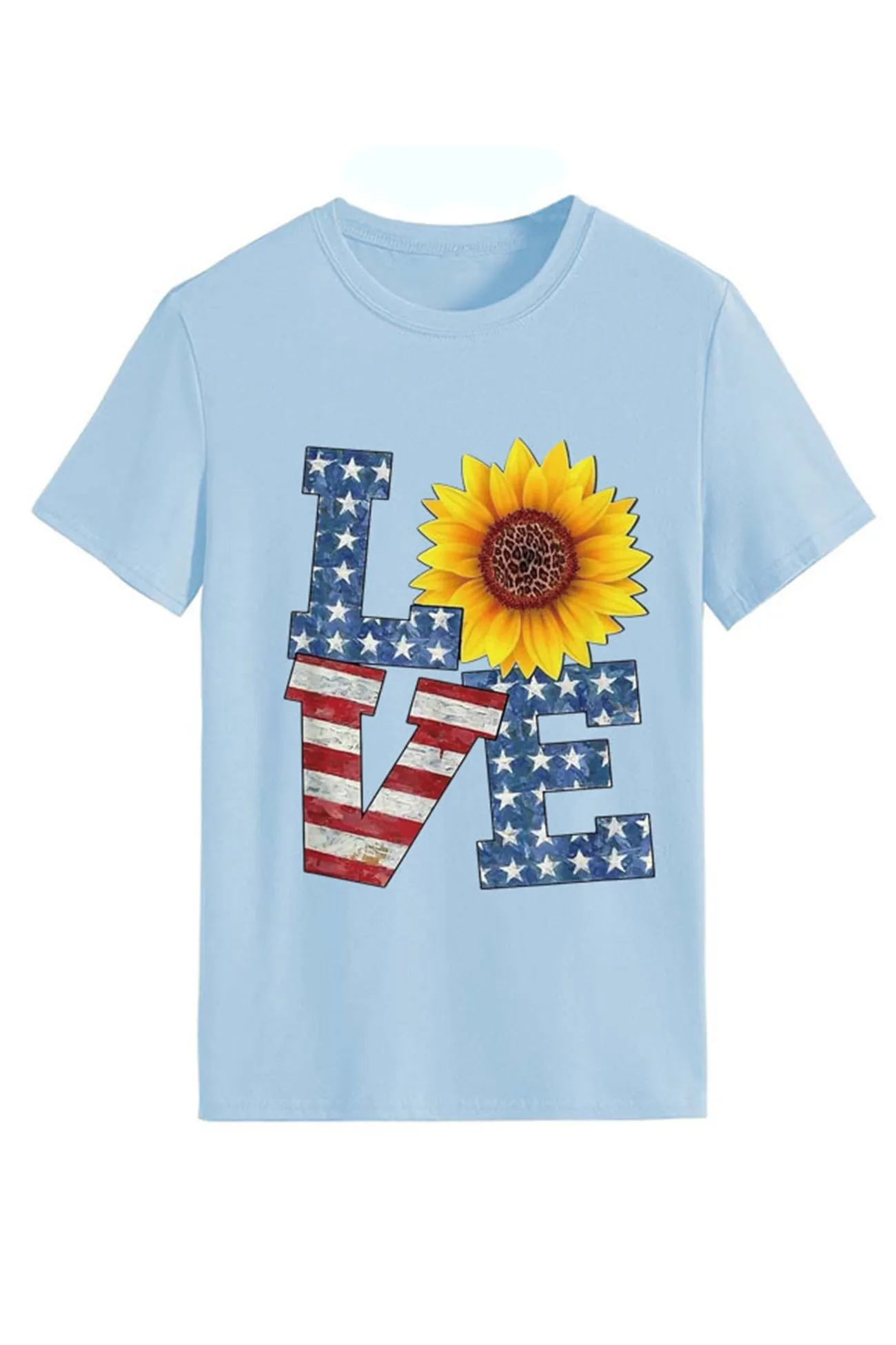 BerryBetty - Sunflowers Pentagram Letter Print T-shirt