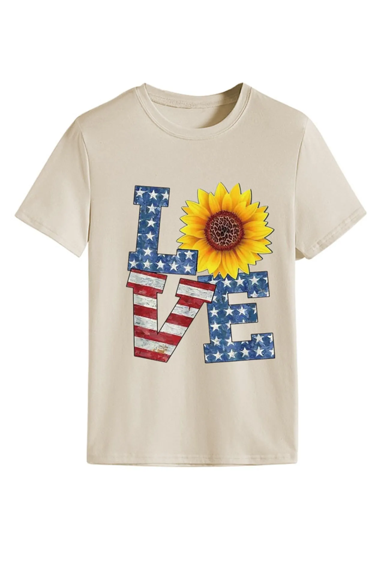 BerryBetty - Sunflowers Pentagram Letter Print T-shirt