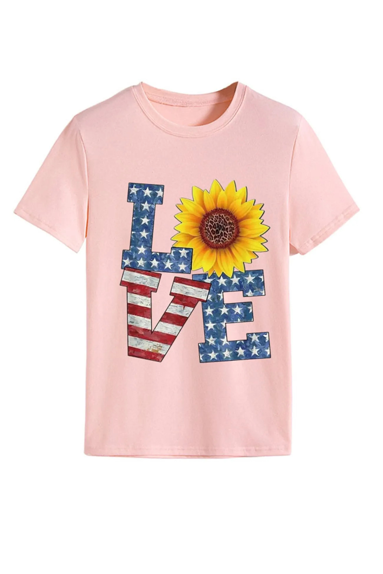 BerryBetty - Sunflowers Pentagram Letter Print T-shirt