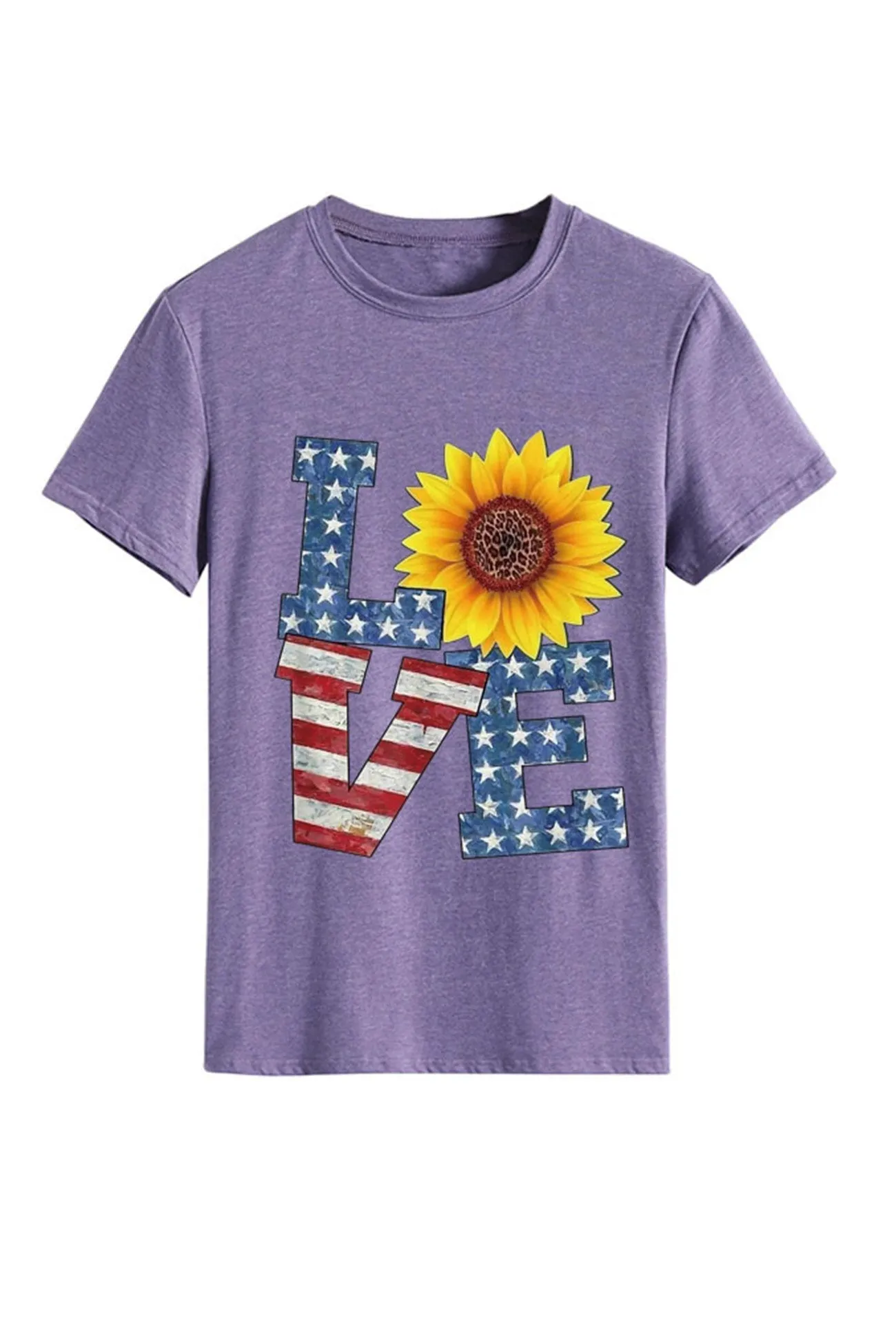BerryBetty - Sunflowers Pentagram Letter Print T-shirt