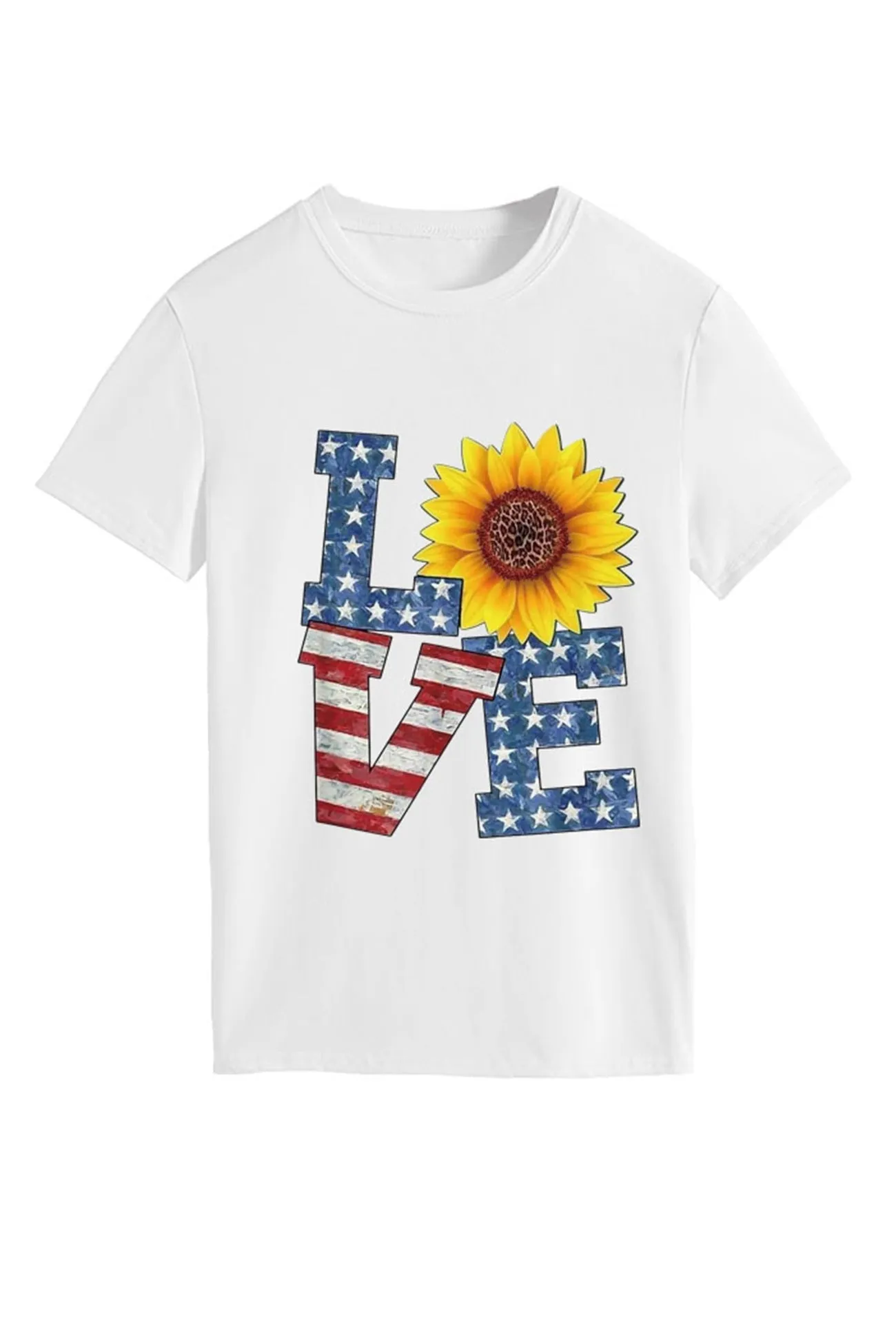BerryBetty - Sunflowers Pentagram Letter Print T-shirt