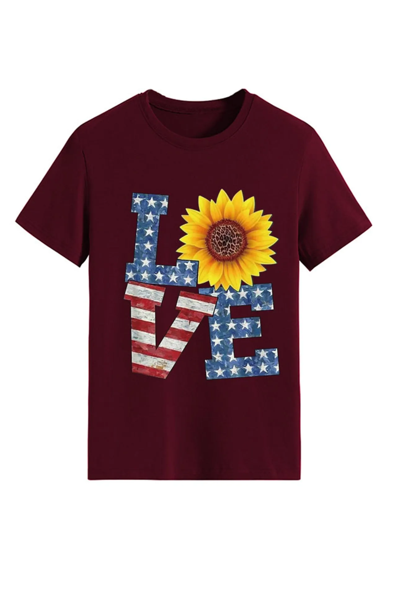 BerryBetty - Sunflowers Pentagram Letter Print T-shirt