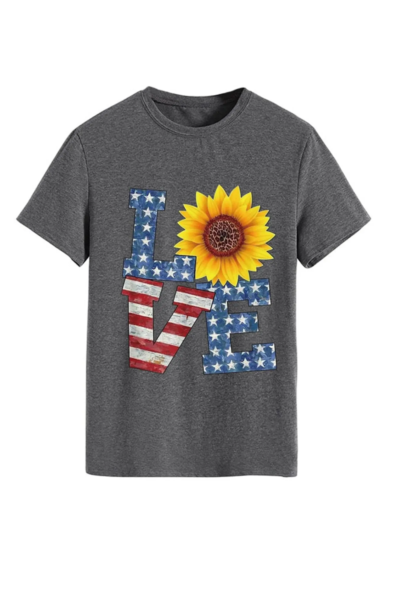 BerryBetty - Sunflowers Pentagram Letter Print T-shirt