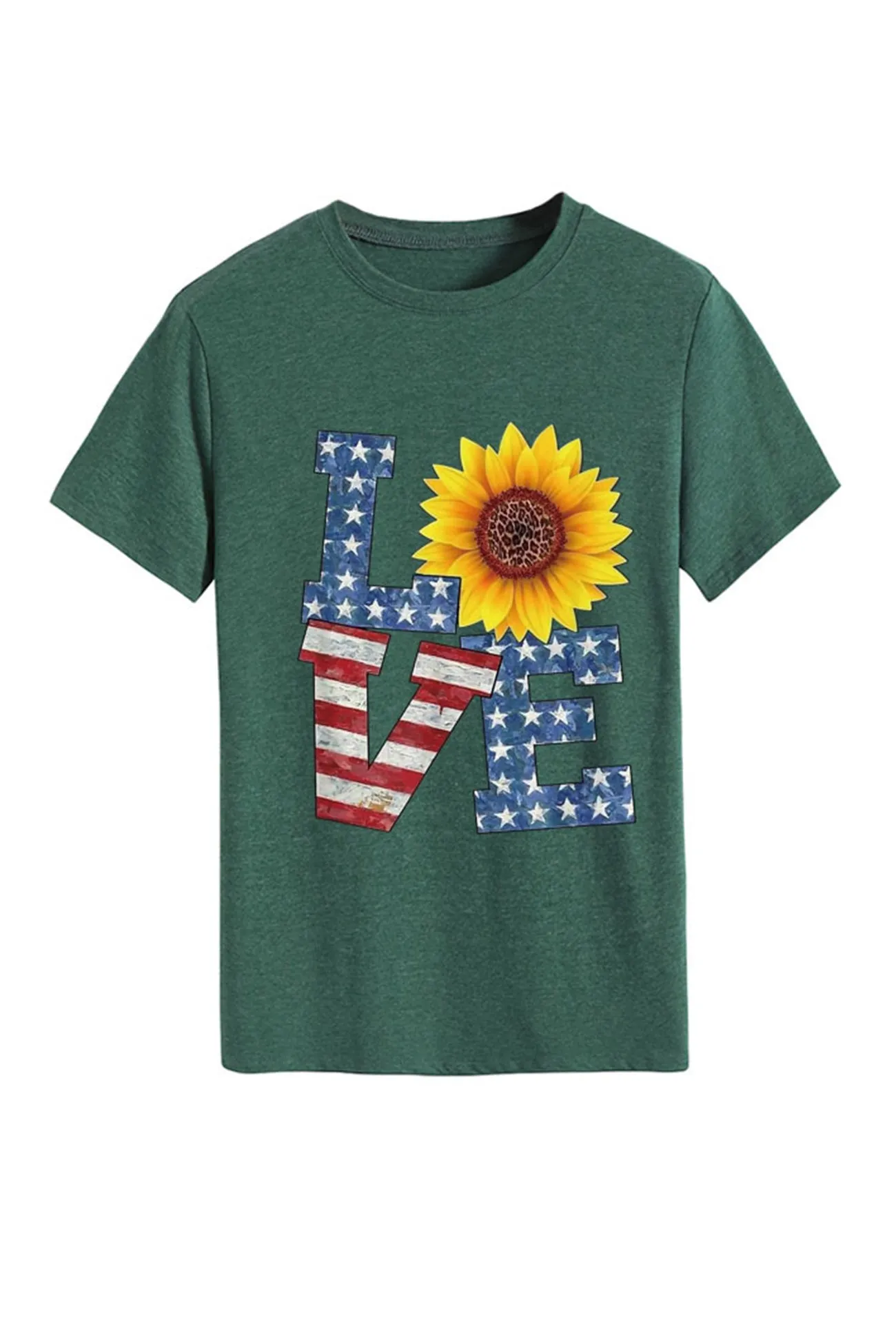 BerryBetty - Sunflowers Pentagram Letter Print T-shirt