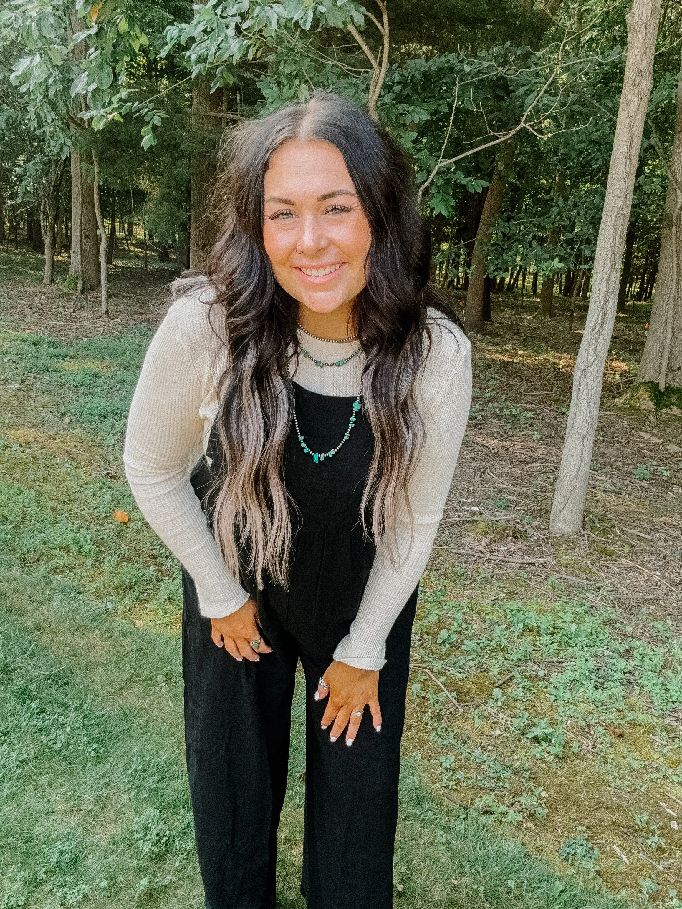 Black Button Sling Wide Leg Jumpsuit