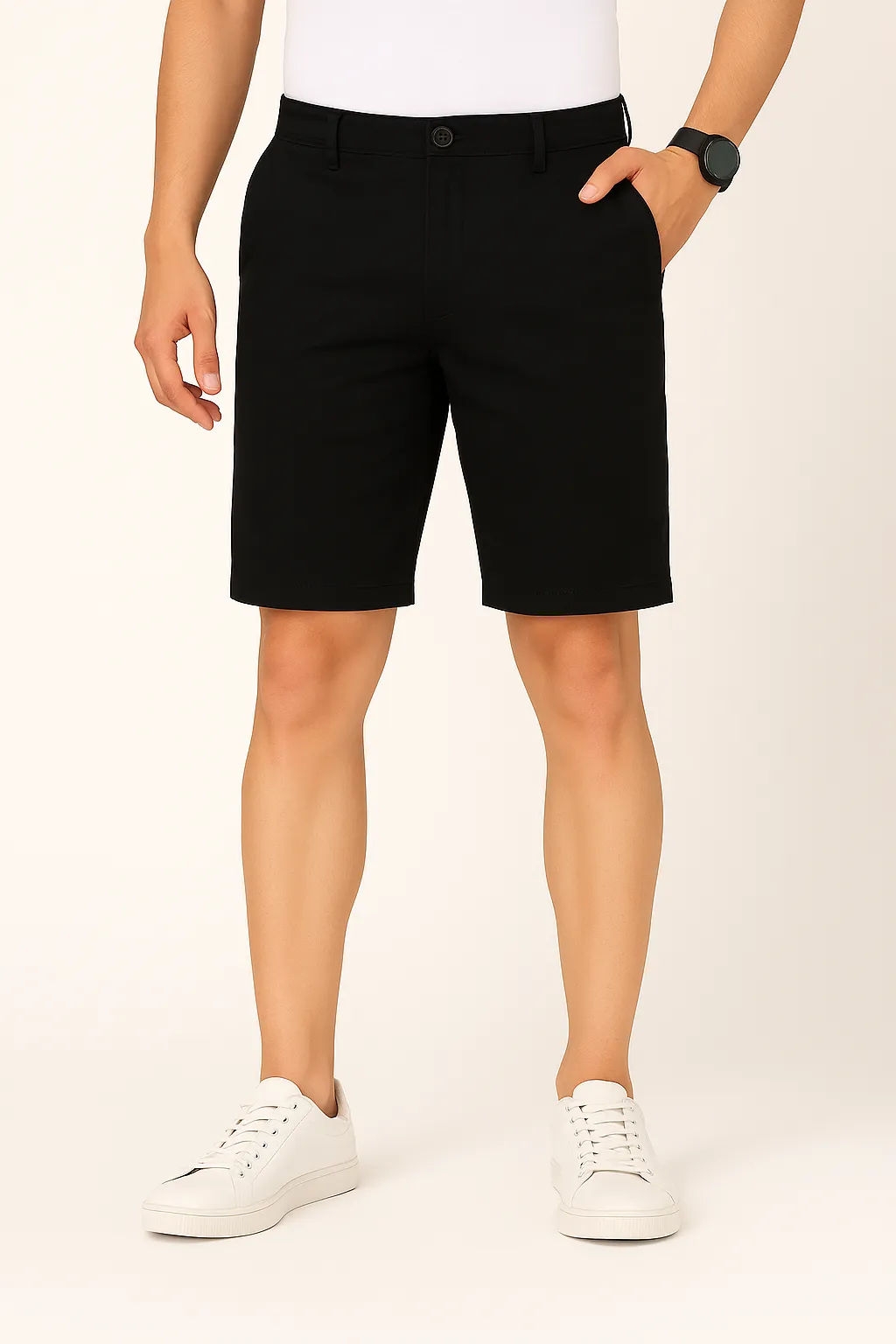 Black Linen Shorts