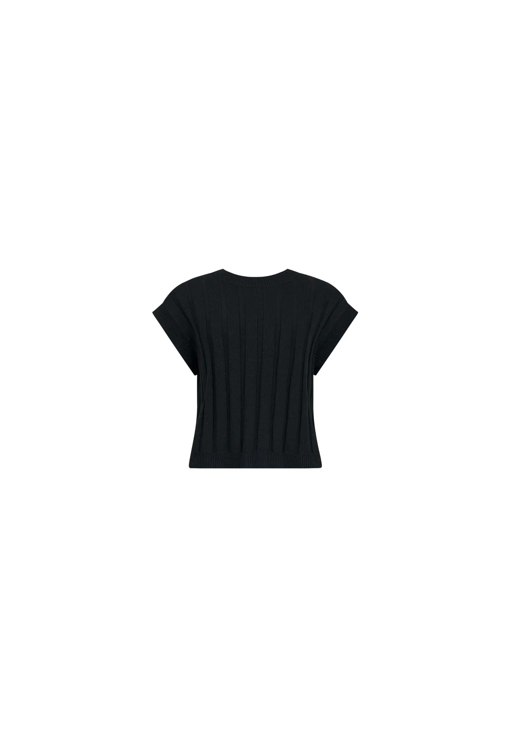 Black Ribbed Knit Vest