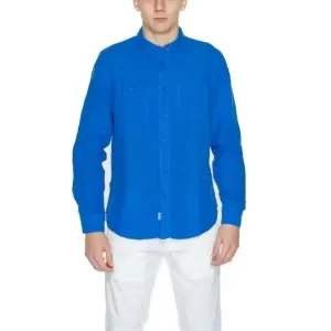 Blauer Men's Blue Linen Shirt for Spring and Summer