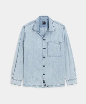 Bleachout Denim Deck Shirt in Light Indigo