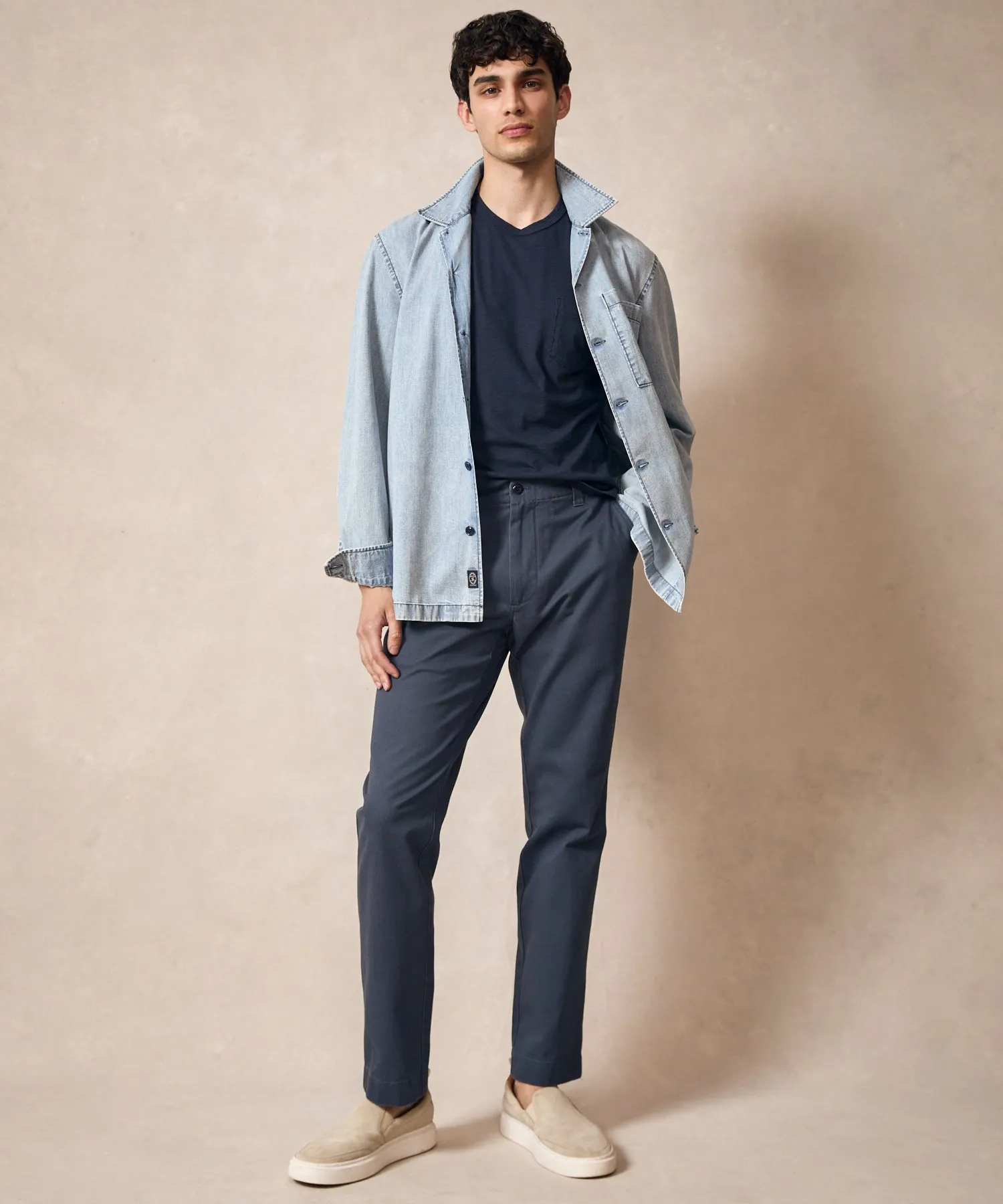 Bleachout Denim Deck Shirt in Light Indigo