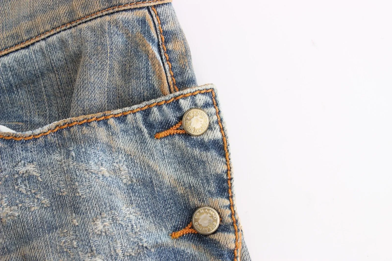 Blue Cropped Jeans Denim Pants Branded Capri