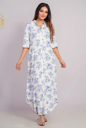 Blue-Eyed may Dress | Kaftan, Bohemian Dress, Floral Dress, Boho Maxi Dress