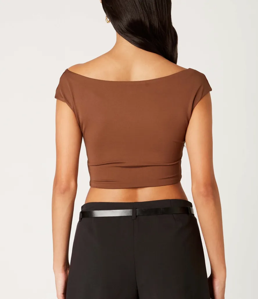 Boat Neck Cropped Top