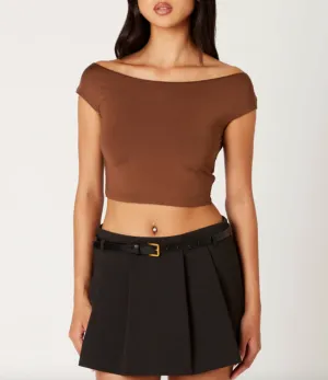 Boat Neck Cropped Top