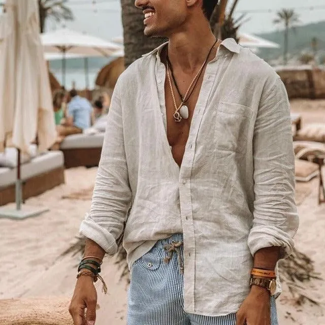 Boho Long Sleeve Linen Shirt