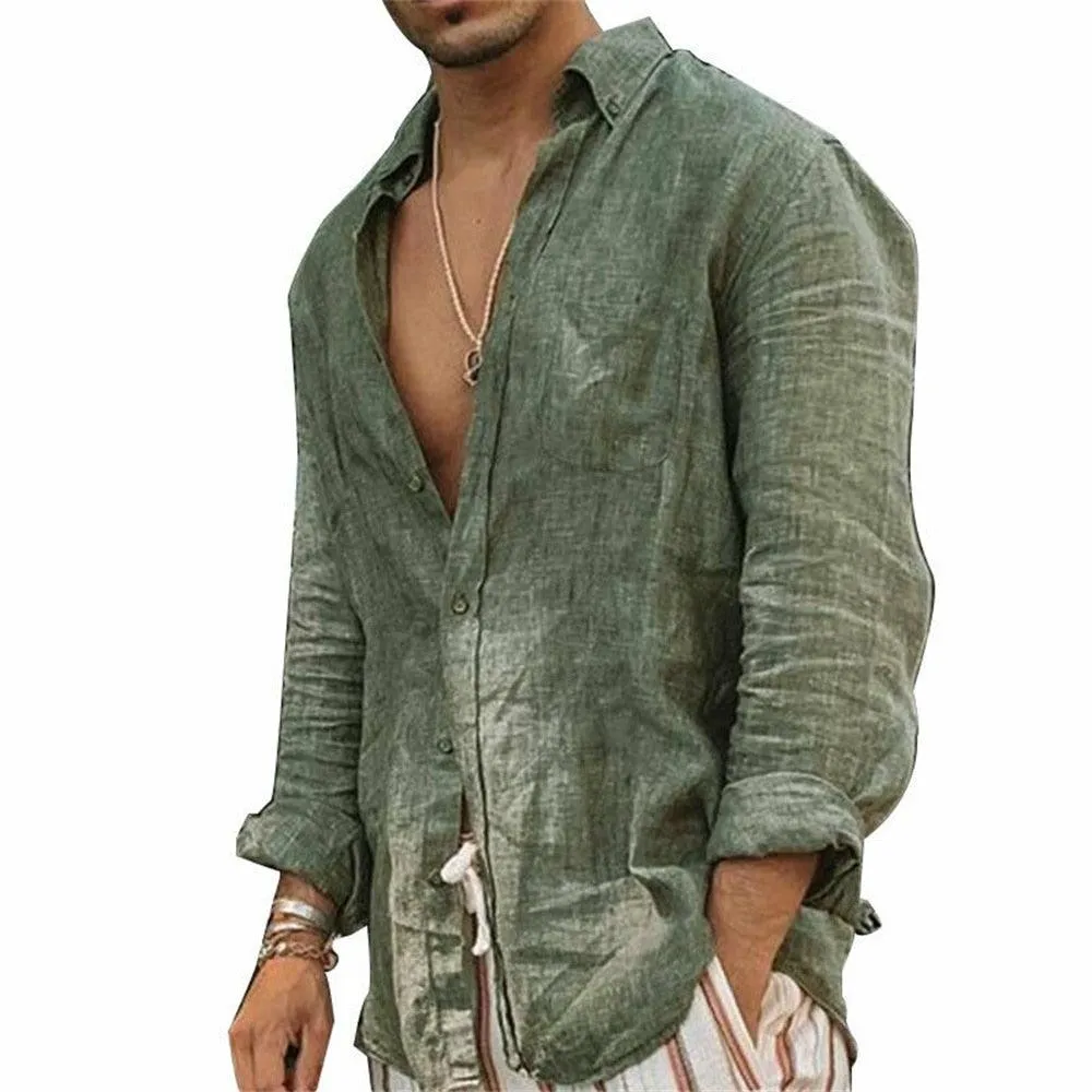 Boho Long Sleeve Linen Shirt