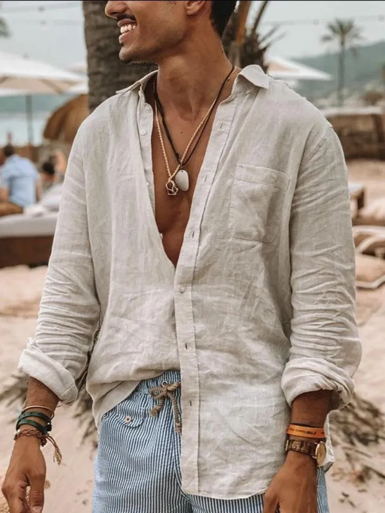 Boho Long Sleeve Linen Shirt