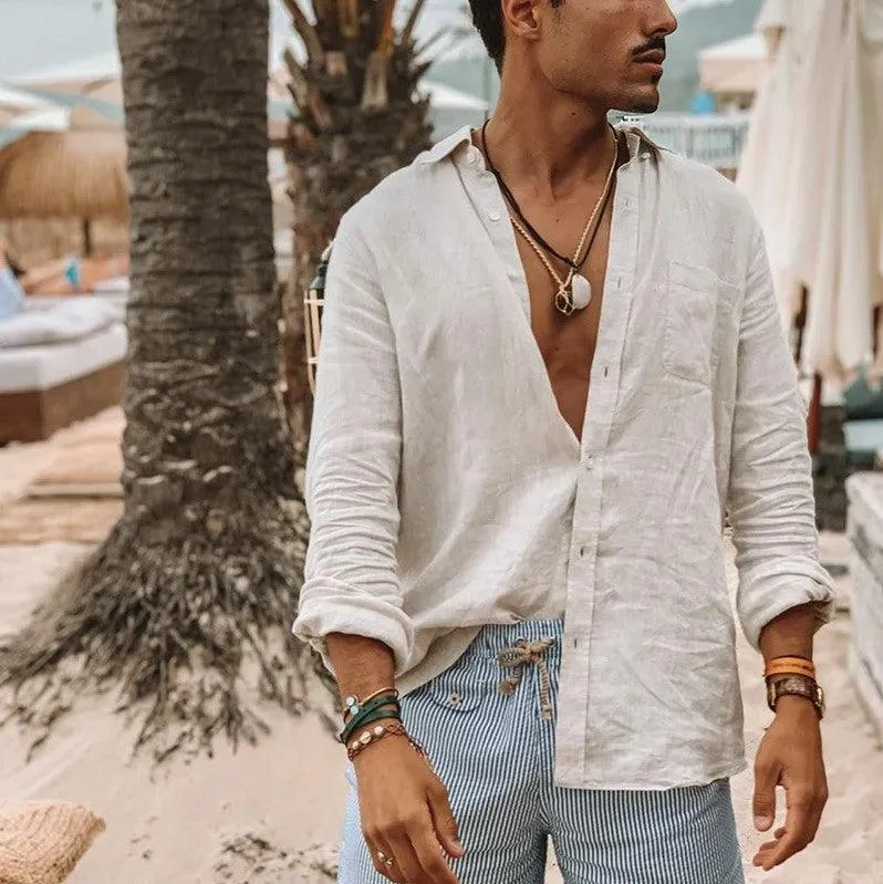 Boho Long Sleeve Linen Shirt