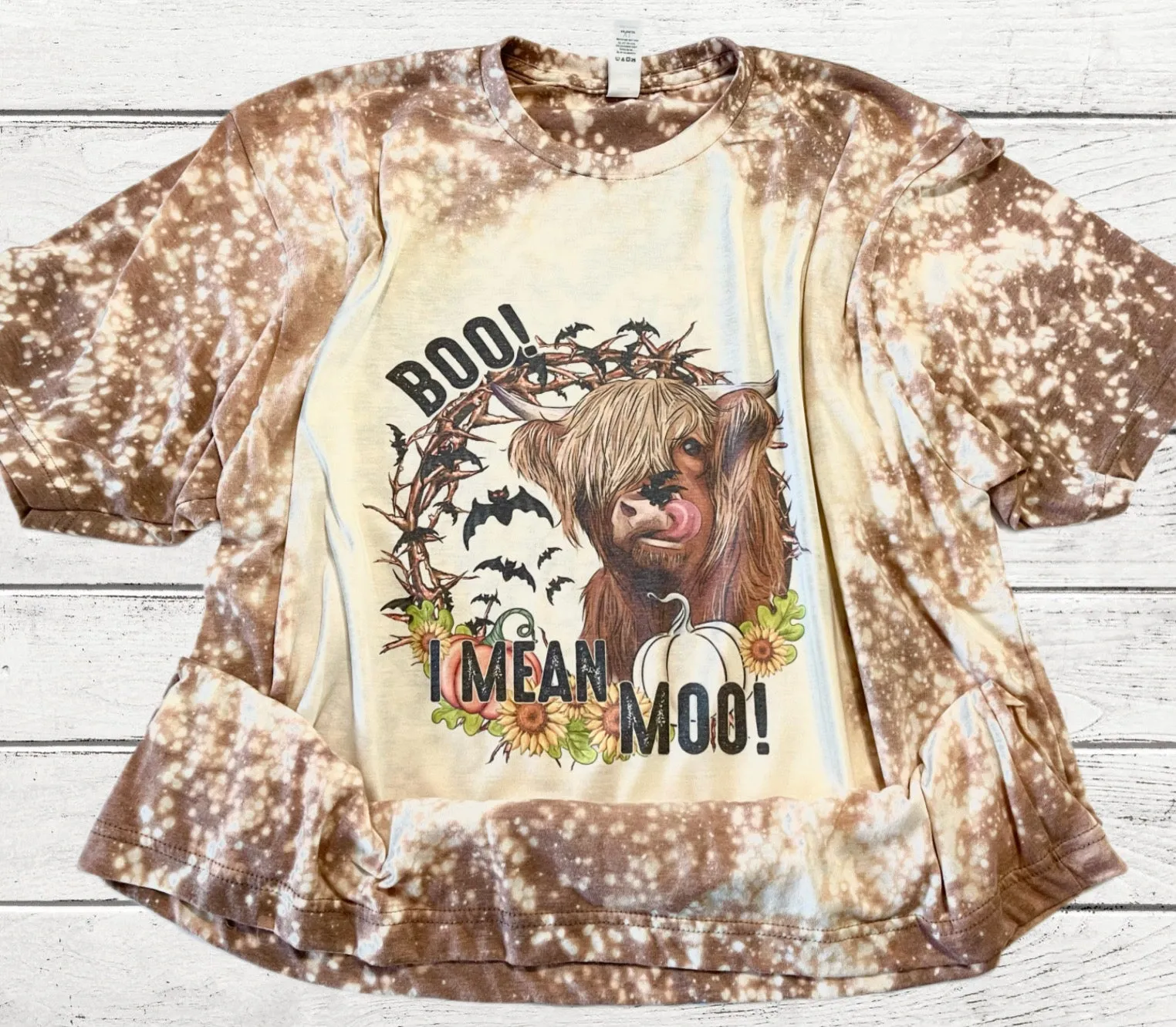 Boo, I Mean Moo Highland Bleached Tee