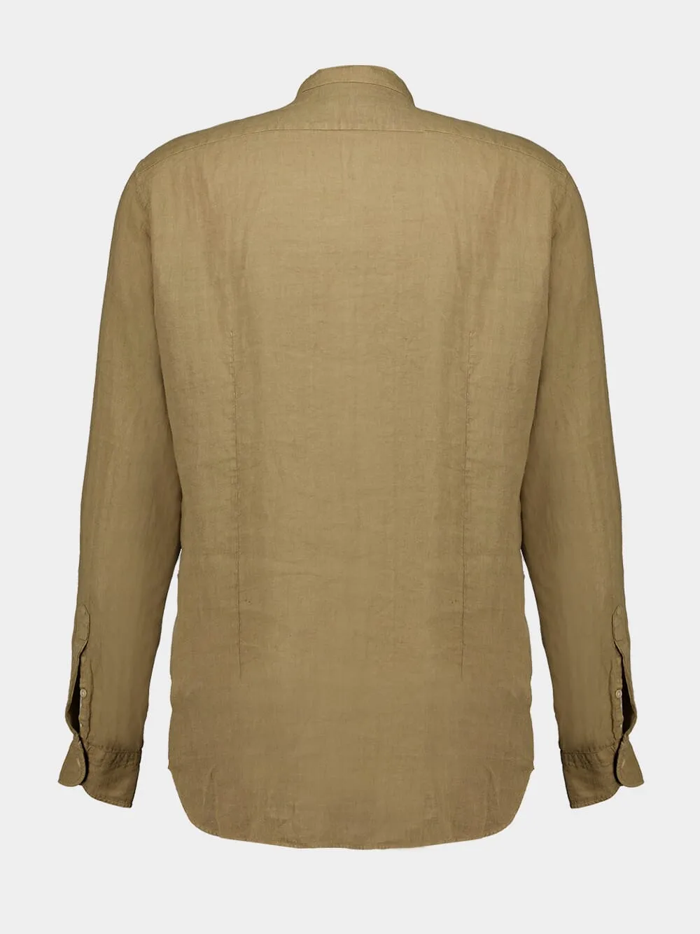Brown Garment-dyed Linen Shirt