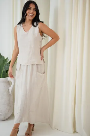 Button Side Top | Beige