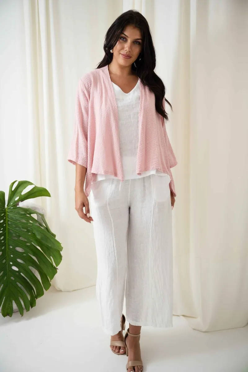 Button Side Top | White