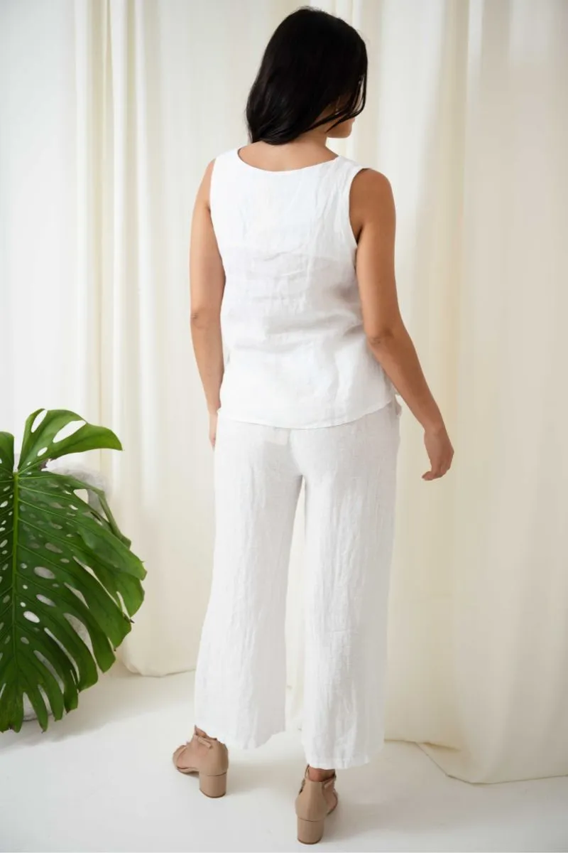 Button Side Top | White