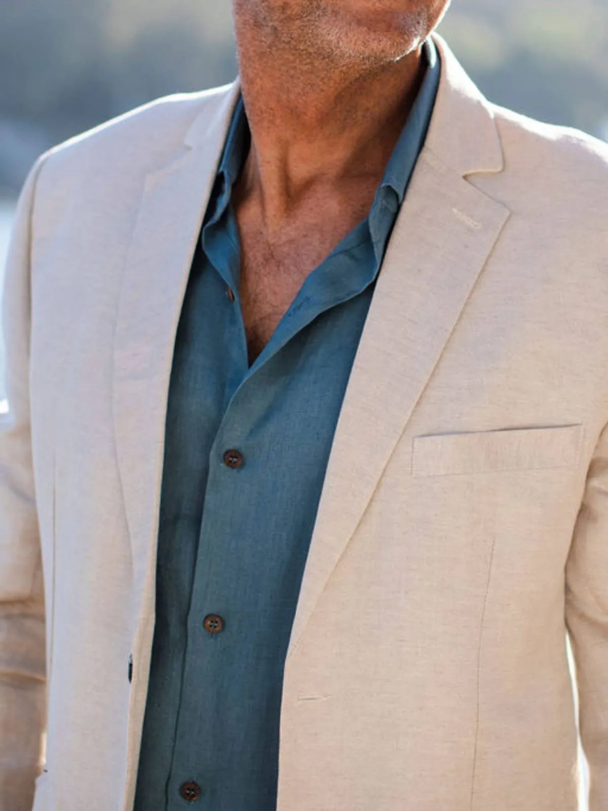 Byron Bay Petrol Linen L/S Big Mens Shirt